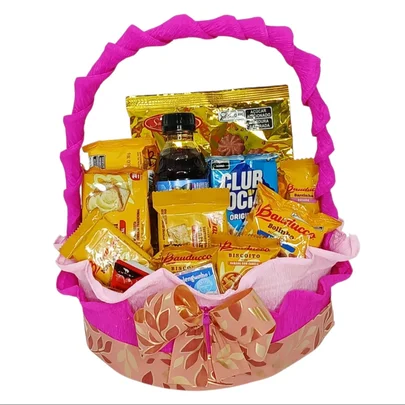 Cesta de Café da Manhã Pequena Rosa