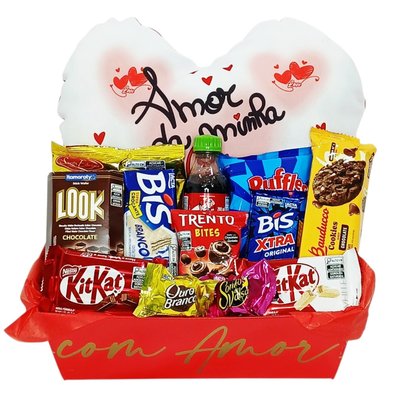 Cesta de Chocolates Grande com Almofada