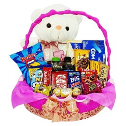 Imagem de Cesta de Chocolates Super Grande com Urso de Pelúcia