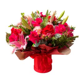 Imagem de Caixa Box com Lírios e Rosas Colombianas e Nacionais.