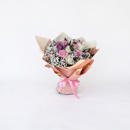 Imagem de Buquê 7 Rosas cor-de-rosa & 7 Brancas