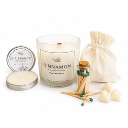 Imagem de Kit Vela Aromática Maça Canela & Chá Branco