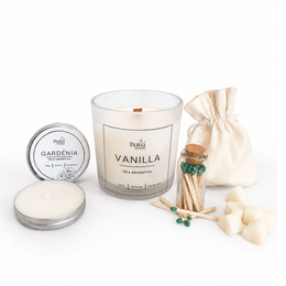 Imagem de Kit Aromático Floral Vela Vanilla e Gardênia