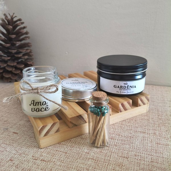 Kit Presente com Velas Aromáticas | Aroma Floral 