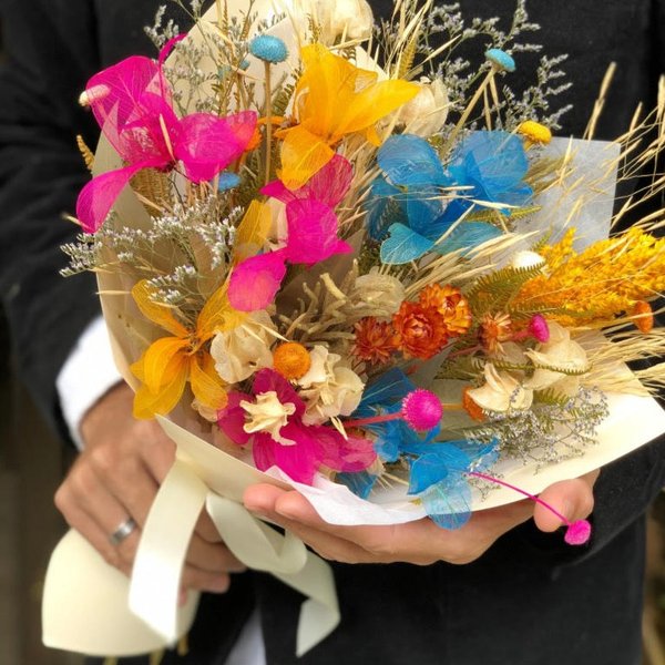Buquê Flores Desidratadas Felicidade 