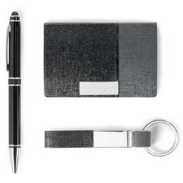 Imagem de Brendon Kit de Porta Cartões, Chaveiro e Esferográfica