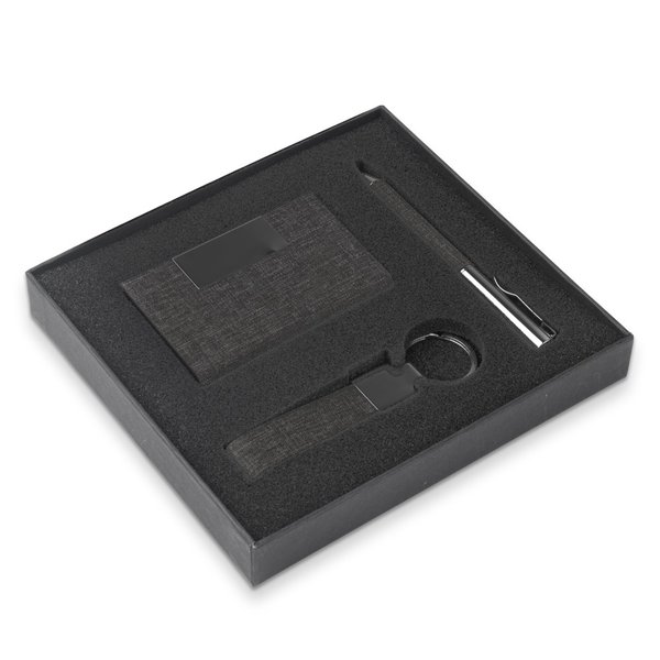 Kit Escritório Chaveiro, Caneta e Porta Cartões