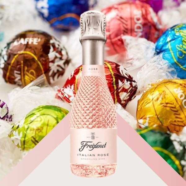Presente Vermelho Freixenet Rosé e Chocolate Lindt