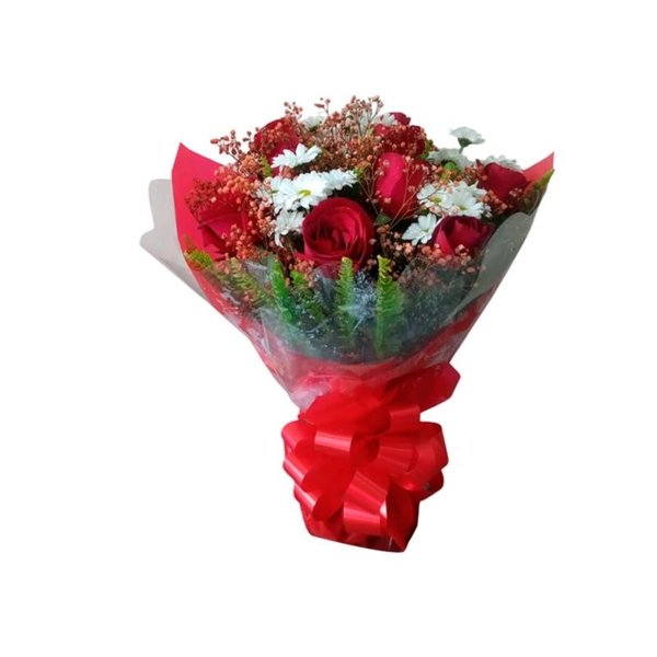 Buquê de Rosas Premium com Flores do Campo