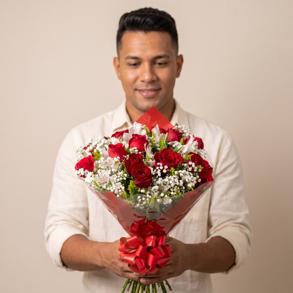 Buquê de Rosas Vermelhas Premium