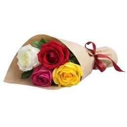 Imagem de Lindo Buquê de 4 Rosas Coloridas