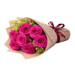 Imagem de Lindo Buquê de 7 Rosas Pink com Tango