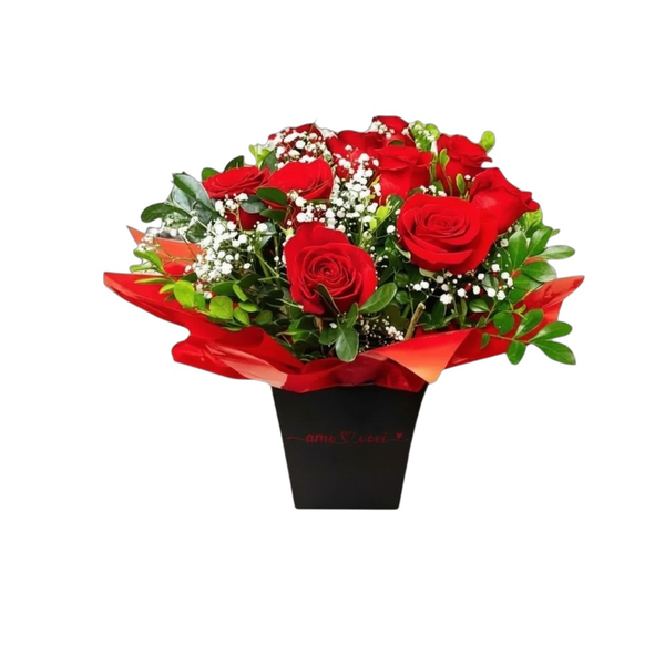 Vaso Love 10 Rosas