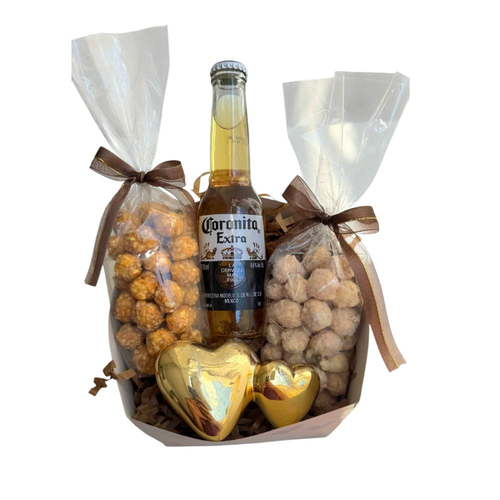 Caixa Coração de Guloseimas e Pipocas