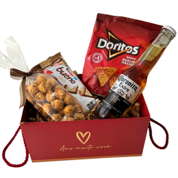 Imagem de Cesta Coração Premium Com Pipoca