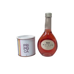 Imagem de Sacola Cristal com Vinho e Pipoca