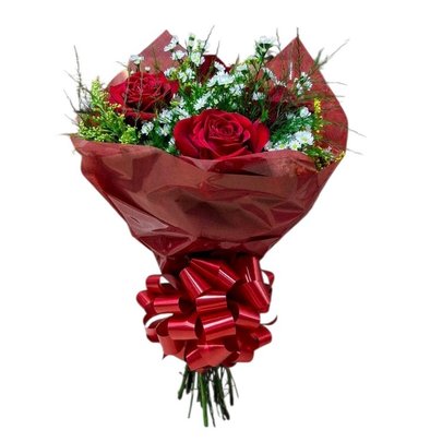 Buque encanto 04 rosas vermelhas