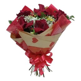 Imagem de Buque Classico 05 Rosas Vermelhas 