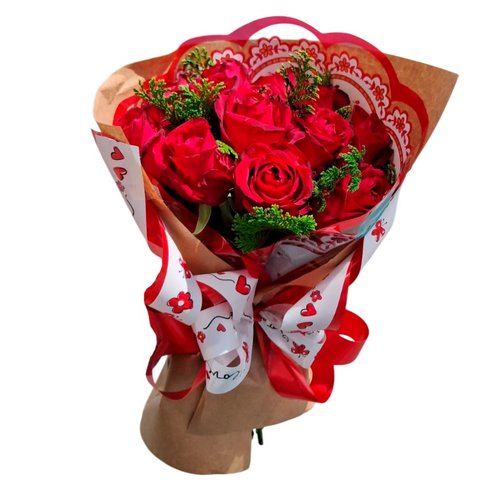 Buquê Compacto Rosas Vermelhas