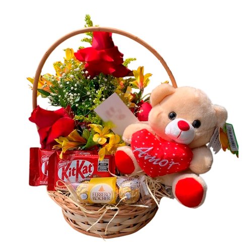 Cesta Pelúcia e Chocolates