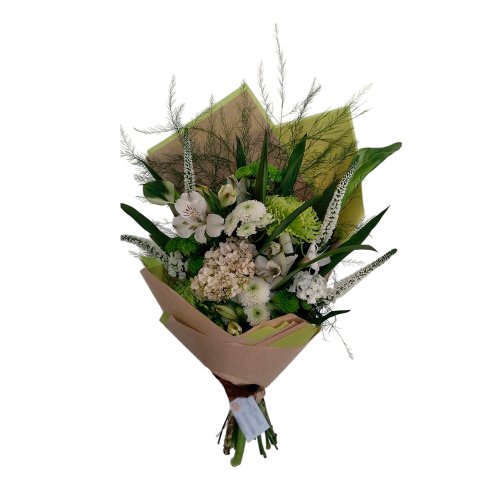 Buque Mix de Flores Brancas e Verdes