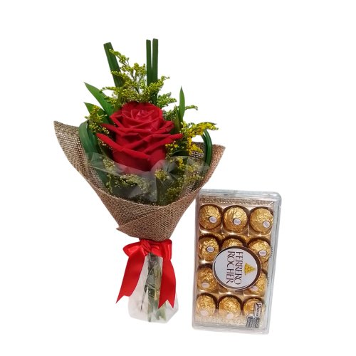 Rosa Especial Decorada com chocolates