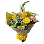 Buquê 3 rosas e alstroemérias