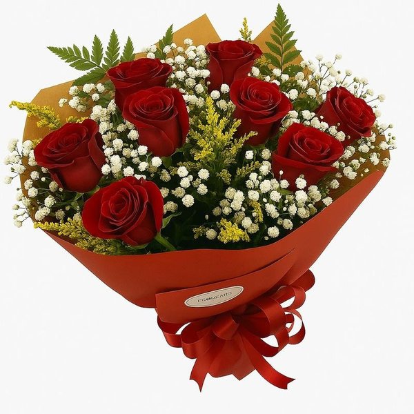 Buquê De Luxo Com 8 Rosas