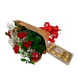 Imagem de Buquê 6 Botões e Ferrero 150g