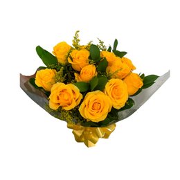 Imagem de Buquê Alegria de 12 Rosas Amarelas