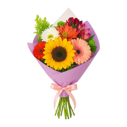 Imagem de Buquê uma Dúzia de Flores do Campo e Girassol 