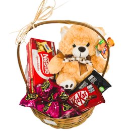 Imagem de Cesta com Chocolate e Urso 