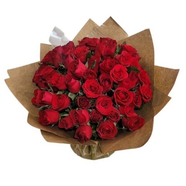 Buquê 50 Rosas Vermelhas Nacionais