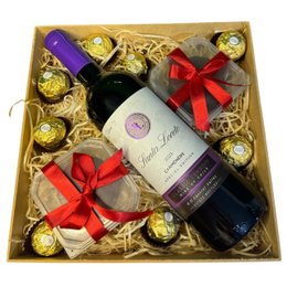 Imagem de Cesta de Presente de Vinho e Chocolate