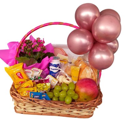 Cesta de Aniversário com Mini Balões