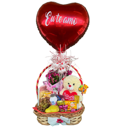 Imagem de Cesta Romântica com Amor e Pelúcia
