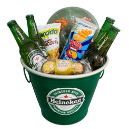 Imagem de Balde de Aluminio com Petiscos e Bebidas