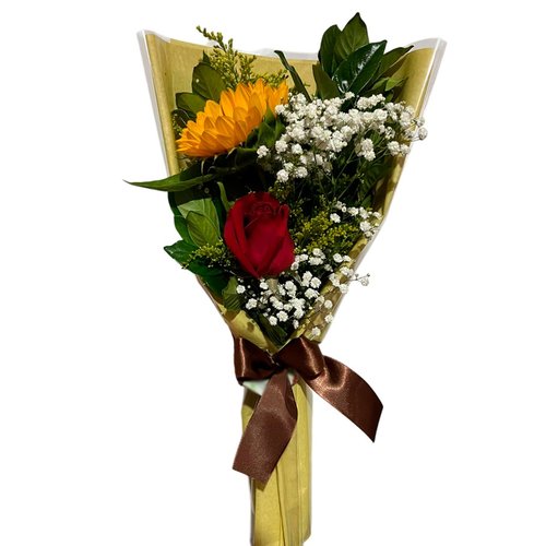 Buquê Girassol com Rosa Escalado