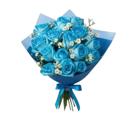 Imagem de Buquê com 15 Rosas Azuis