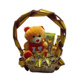 Cesta Amor de Ouro com Pelúcia