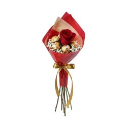 Imagem de Mini Buquê de Ferrero com 1 Rosa