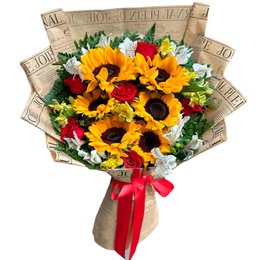 Imagem de Buquê Ramalhete Girassóis E Rosas