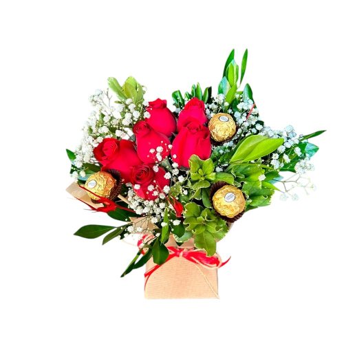 Caixa De Rosas e Ferrero Rocher