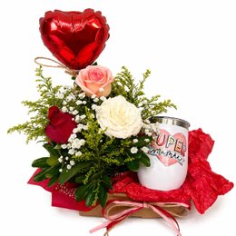 Imagem de Box Carinho de Mãe com Rosas, Caneca e Balão