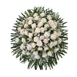 Imagem de Coroa de Flores Branca Premium Média 