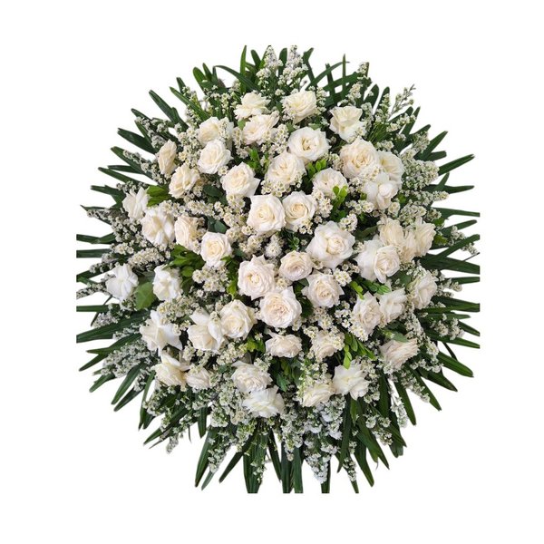 Coroa de Flores Branca Premium Média 