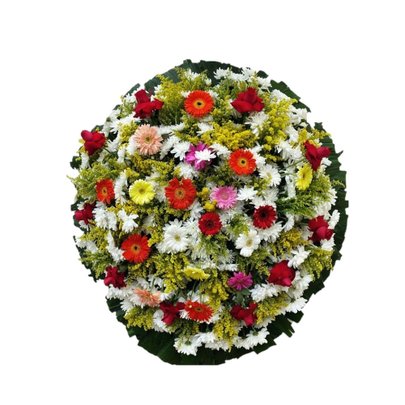 Coroa de Flores Colorida Média