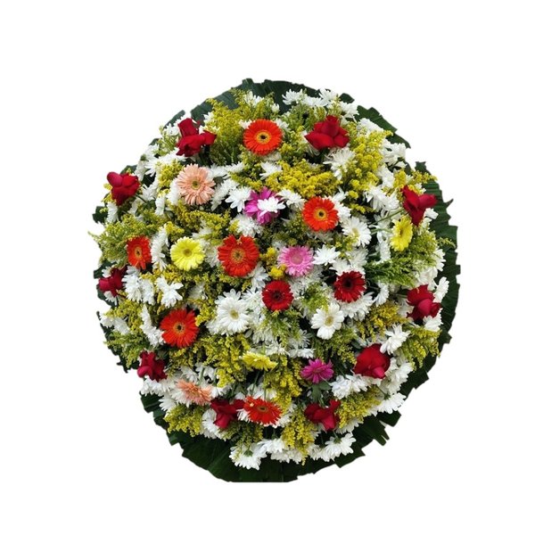 Coroa de Flores Colorida Média