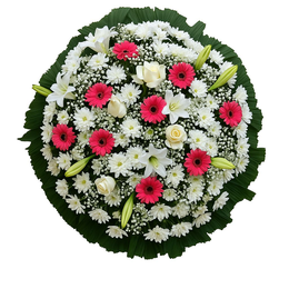 Imagem de Coroa de Flores Luxo Rosa Média 