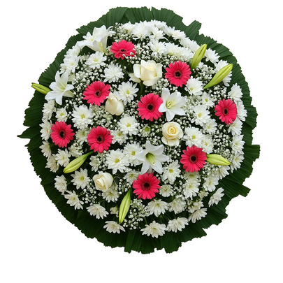 Coroa de Flores Luxo Rosa Média